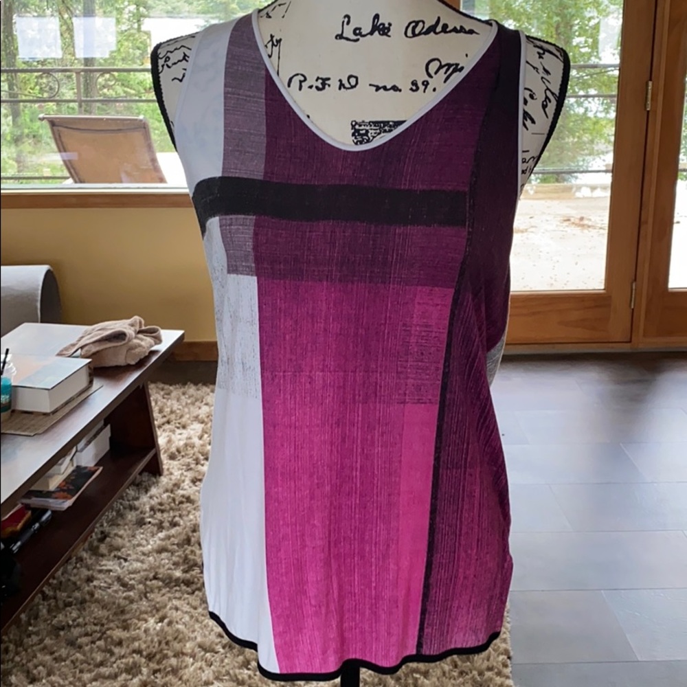 Helmut Lang Pink and White Tank Top